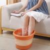 YVYKFZD Collapsible Foot Spa Bath, Foot Bath Basin Massager, Portable Foot Soak Tub with Lid, for Home Hotel Travel Spa Camping Soaking Relief Stress (Color : Orange) view 2