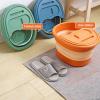 YVYKFZD Collapsible Foot Spa Bath, Foot Bath Basin Massager, Portable Foot Soak Tub with Lid, for Home Hotel Travel Spa Camping Soaking Relief Stress (Color : Orange) view 4