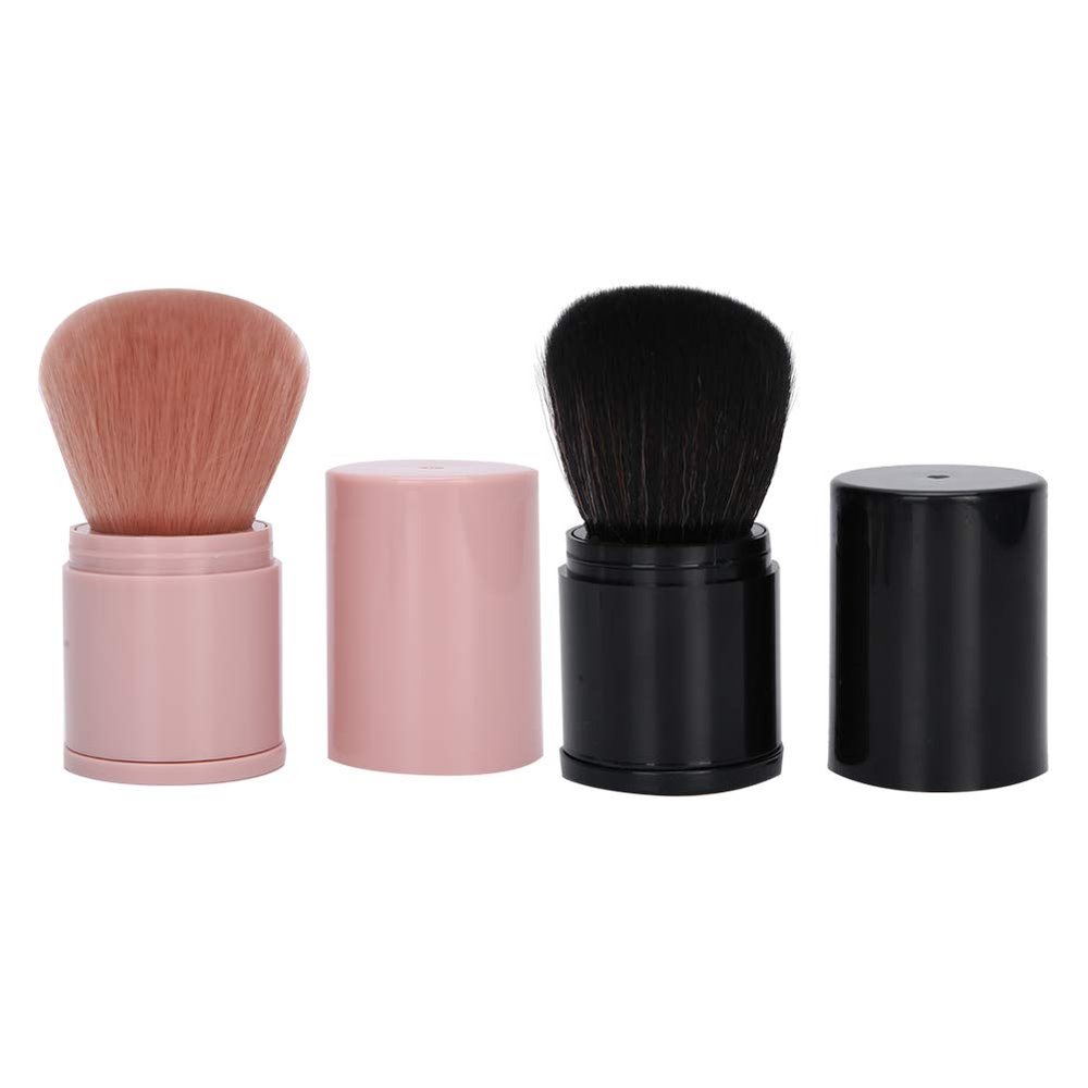 2Pcs Powder Blush Brush, Professional Retractable Contour Powder Face Brush, Loose Powder Brush for Makeup