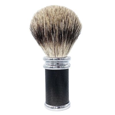 Magyfosia Professional Men's Shaving Brush Natural Pure Badger Hair Bristle Knot for Husband Father Brother Boyfriend Barber Grade Daily Grooming Tool Gift (Black Brush)