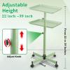Salon Tray, Metal Feet Salon Rolling Tray Cart, Salon Tray on Wheels with Adjustable Height, Salon Color Tray Ideal Use As Tattoo Tray, Medical Tray, Dental Tray view 2
