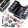 Color Nymph Makeup Sets for Teens Girls Women, Professional Makeup Kits All In One Makeup Set Storage Train Case, Beginner Full Cosmetics Kit with Eyeshadow Blush Lipstick Lipgloss Mascara etc Black view 1