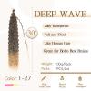 Ocean Wave Crochet Hair 30 inch 7 Packs Long Ombre Light Brown Deep Wave Curly Braiding Hair Soft Synthetic Curly Crochet Hair For Black Women(30 Inch, 1B/27 view 2