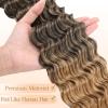 Ocean Wave Crochet Hair 30 inch 7 Packs Long Ombre Light Brown Deep Wave Curly Braiding Hair Soft Synthetic Curly Crochet Hair For Black Women(30 Inch, 1B/27 view 4