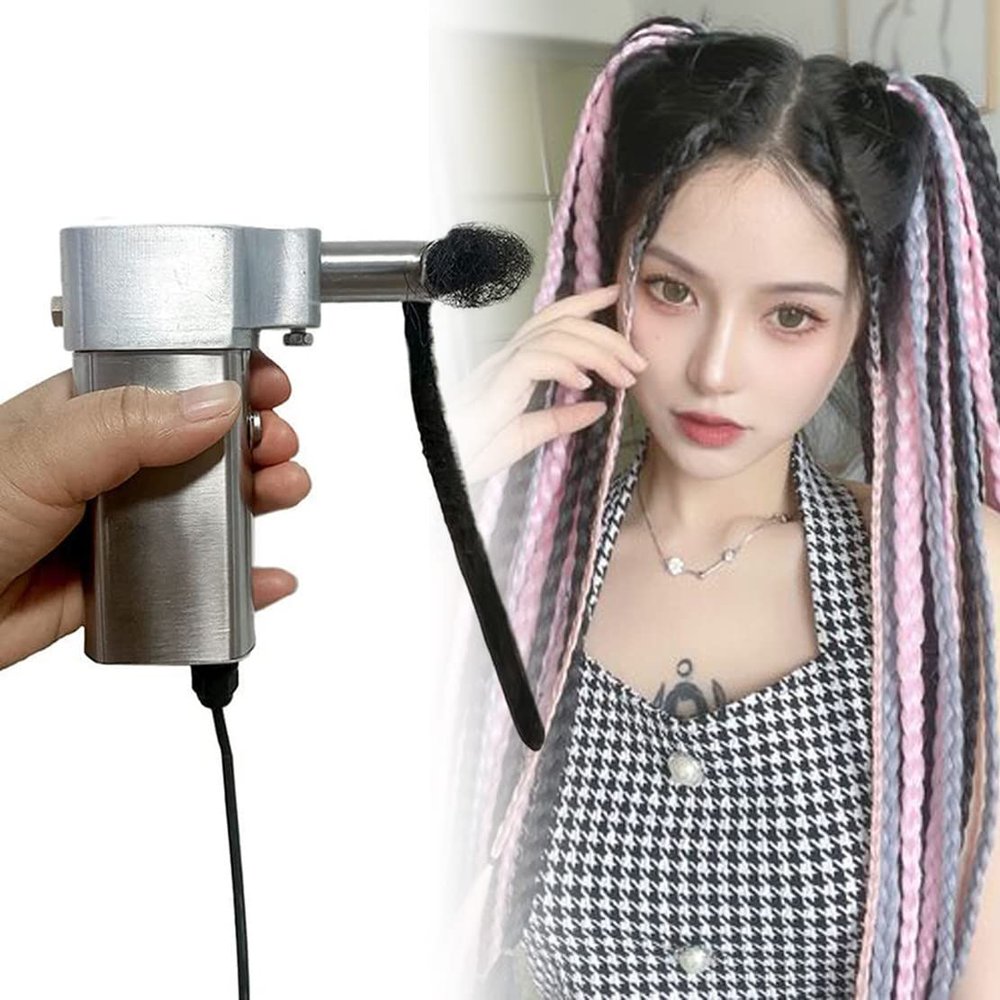 YEMELI Handheld Electric Dreadlock Tool Machine for Dreads with Crochet Needles, DIY Dreadlocks Hair Extension Human Hair Synthetic Hair, 6 Models of Head,6mm