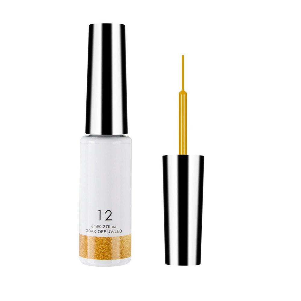 8ml Nail Enhancement 12 Color Drawing Glue Nail Solid Color Drawing Glue Single Bottle Bow Nail Charms