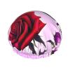 Red and purple roses Printed Shower Cap For Women Double Layer Waterproof Bath Hair Hat Reusable Bath Caps Elastic Hair Protection Ladies Spa Salon Bathing Shower Hat view 1