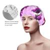 Red and purple roses Printed Shower Cap For Women Double Layer Waterproof Bath Hair Hat Reusable Bath Caps Elastic Hair Protection Ladies Spa Salon Bathing Shower Hat view 4