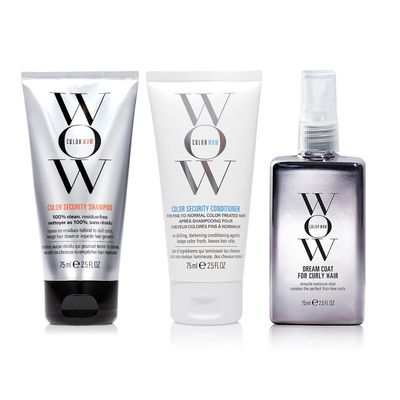 COLOR WOW Dream Curly Travel Size Kit Color Security Shampoo & Conditioner (2.5 oz), Dream Coat for Curly Hair (2.5 oz), The ultimate curl collection