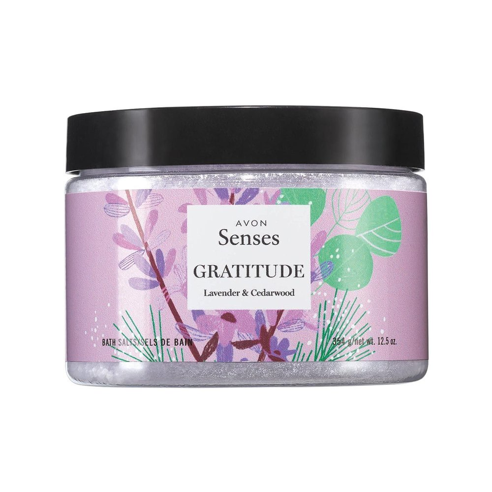 Avon Senses Gratitude Lavender & Cedarwood Bath Salts, 12.5 oz