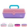 Caboodles Pretty in Petite Makeup Box, Two-Tone Pink on Lavender, Hard Plastic Organizer Box, 2 Swivel Trays, Fashion Mirror, Secure Latch for Safe Travel view 1