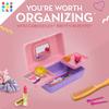 Caboodles Pretty in Petite Makeup Box, Two-Tone Pink on Lavender, Hard Plastic Organizer Box, 2 Swivel Trays, Fashion Mirror, Secure Latch for Safe Travel view 2