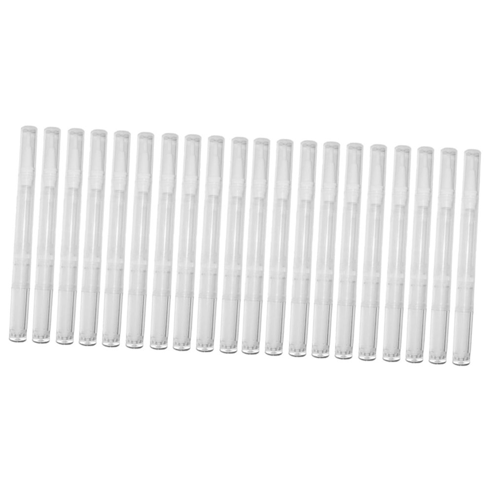 Beaupretty 20pcs Portable Empty Nail Oil Pens Brush Tip Liquid Tube for Cosmetics Travel Essential Leakproof Design