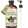 VITAL AFFAIR Castor Oil Organic Cold Pressed Unrefined Glass Bottle - USDA Certified Castor Oil For Hair Growth, Skin, Eyelashes, Eyebrows & Nails - 8 Fl Oz view 1
