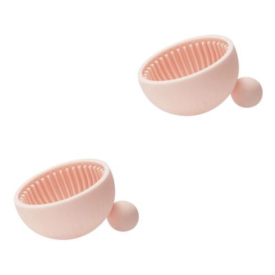 Beavorty 2pcs Cosmetic Brush Silicone Makeup Brush Cleaner Bowl for Home Salon Use Easy to Clean Convenient Design