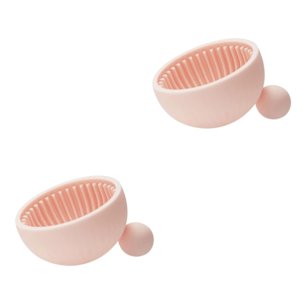 Beavorty 2pcs Cosmetic Brush Silicone Makeup Brush Cleaner Bowl for Home Salon Use Easy to Clean Convenient Design