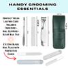 All-in-One Glass Nail File Kit with Case  Compact Vegan Leather Manicure Set with Tweezers, Clippers, Buffer & Cuticle Pusher + 2 Bonus Glass Nail Files in Cases  Travel Gift for Women & Men view 3