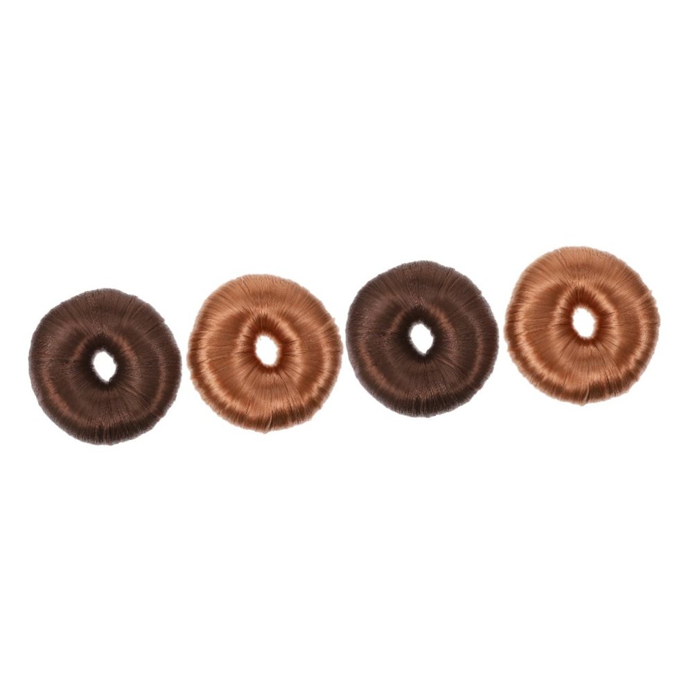 Beavorty 4pcs Hair Bun Maker Elastic Ties Wig Bun Shaper Styling Tool Donut for Braid Hair