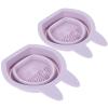 Beavorty 2pcs Silicone Rabbit-shaped Makeup Brush Cleaner Hanging Brush Wash Bowls for Easy Cleaning Soft Space-saving Design Light view 1