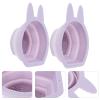 Beavorty 2pcs Silicone Rabbit-shaped Makeup Brush Cleaner Hanging Brush Wash Bowls for Easy Cleaning Soft Space-saving Design Light view 2