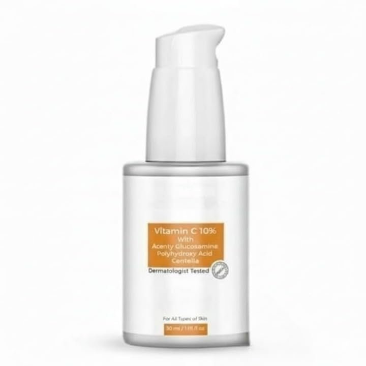10% Vitamin C Face Serum with Acenty Glucosamine, Boots Collagen Production & Protects from Environmental  30ml.