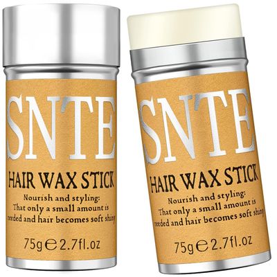 Samnyte Hair Wax Stick, 2PCS Wax Stick for Hair Slick Stick, Hair Wax for Flyaways Hair Gel Stick Non-greasy Styling Cream for Fly Away & Frizz Hair