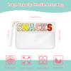 BOUBONI Chenille Letter Bag Clear Stuff Bag Flat Pouch Nylon and PVC Cosmetic Bags Travel Makeup Bag Zipper Pouches Toiletry Bag With Wristlet for Women Girls (White-Snacks) view 2