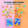 Bath Bombs Gift Se, 24 Pack Bubble Bombs with 12 Unique Scents, Floral & Fruity Collections, Skin-Soothing & Mood-Enhancing, Spa Gifts for Women, Wife, Stress Relief & Relaxation view 2