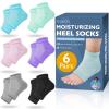 TEAWOO Moisturizing Heel Socks - 6 Pairs for Dry Cracked Feet, Toeless Gel Socks for Hydration and Repair view 1