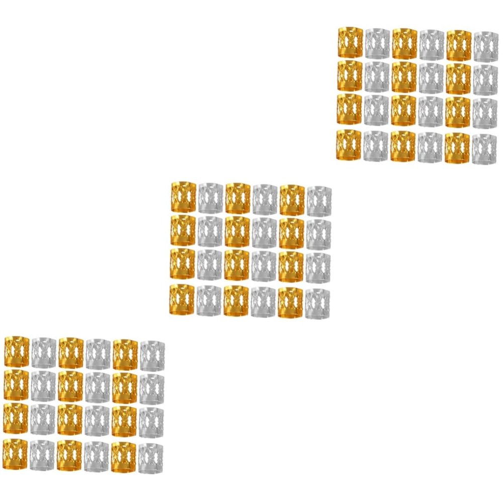 Beavorty 600pcs Metal Dreadlock Cuffs for Girls Hair Braiding Beads Curly Hair Products
