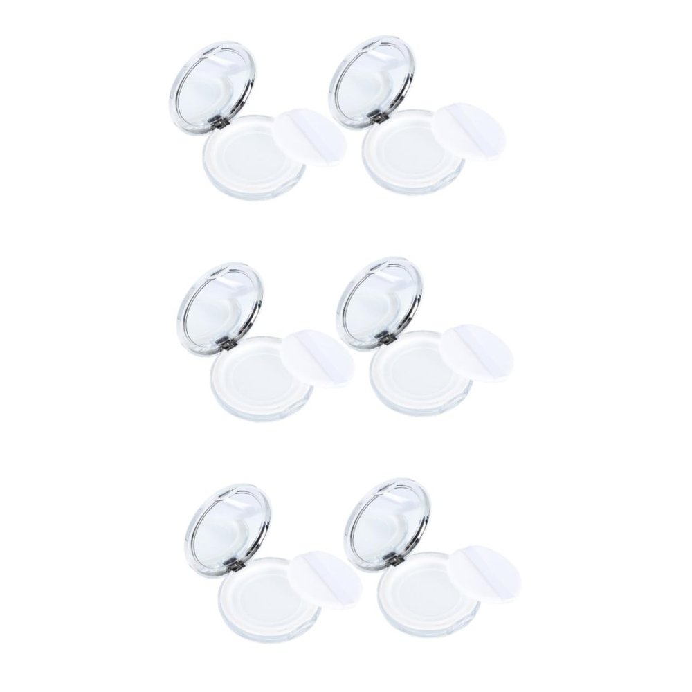 Beavorty 6pcs Portable Loose Powder Cases Mirror Makeup Storage Box for Travel Empty Powder Puff Containers for Foundation and Setting Skin-friendly Design for Easy Carrying