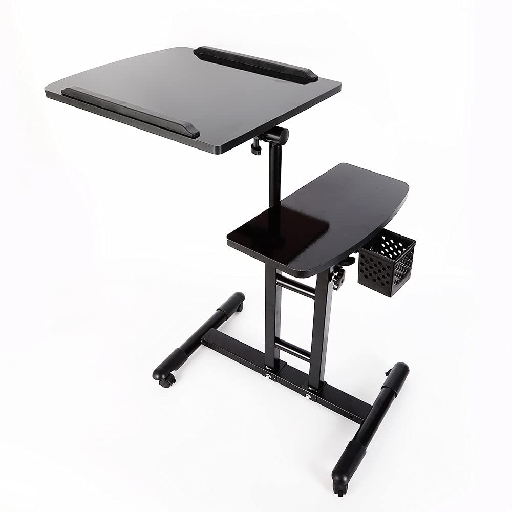 CheriMuMu Tattoo Workstation, Adjustable Tattoo Tray Work Station Desk Table Double Countertops Tattoo Workstation Portable Mobile Arm Tattoo Work Station Stand with Wheels, Salon Rolling Tray
