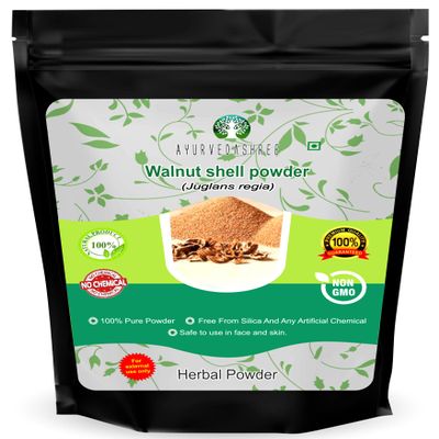 AYURVEDASHREE Walnut Shell Powder for Scrub Formulation 50 Gm | No Silica and Any Artificial Additives | for Homemade Natural Scrub | Exfoliating Face Mask, Exfoliates Skin Gently