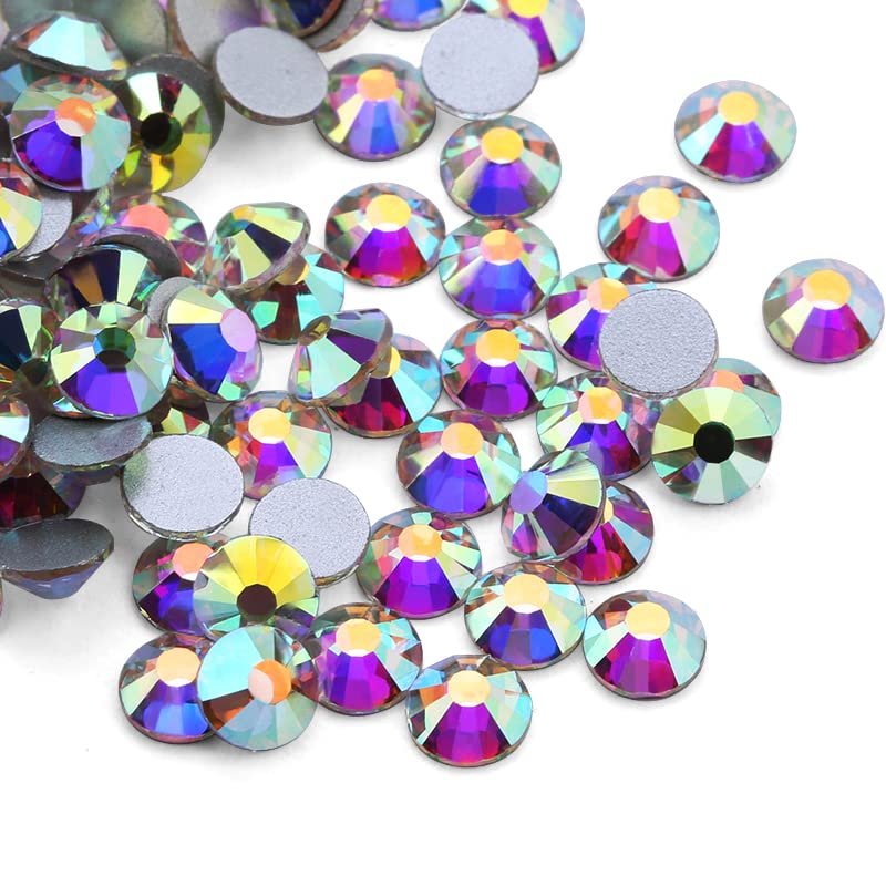 ECYC Ltd 1440 Pcs 2mm Flatback Crystal Rhinestones Shiny Clear Diamond Bling Glitter Round Glass Gems Stones Nail Art Rhinestones for Nail Art, Face Makeup, Crafts, Garment Shoes Bag Decoration