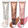 FOCALLURE 3 PCS Liquid Contour Stick,Moisturizing Highlighter,Blush and Bronzer,Silky Cream Contouring Pen with Soft Cushion Applicator,Long Lasting Face Illuminator Makeup,Daisy Chain view 1