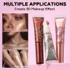 FOCALLURE 3 PCS Liquid Contour Stick,Moisturizing Highlighter,Blush and Bronzer,Silky Cream Contouring Pen with Soft Cushion Applicator,Long Lasting Face Illuminator Makeup,Sahara Time view 4