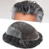 Toupee for Men Hair Piece Replacement System Lace Front Mens Toupee Wig Hairpiece Poly Skin PU Hair Prosthesis Unit for Men (6''x8'' 120% Light Medium Density, #1B50 Off Black+50% Gray) view 1