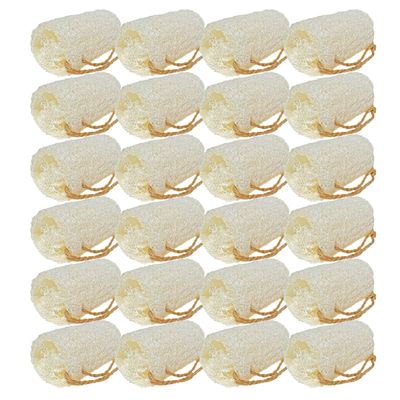 4" Natural Loofah Exfoliating Body and Face Sponge for Skin Care in Bath Spa Shower - Pack of 24 Eco-Friendly Biodegradable Luffa Scrubber