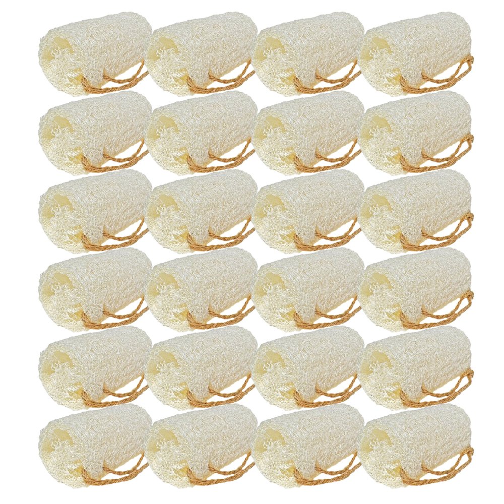 4" Natural Loofah Exfoliating Body and Face Sponge for Skin Care in Bath Spa Shower - Pack of 24 Eco-Friendly Biodegradable Luffa Scrubber