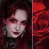 Afflano Single Red Eyeshadow Palette Shimmery, Ultra Pigmented Red Glitter Eyeshadow, Sparkly Duo Chrome Dark Red Makeup Eye Shadow Powder, Multi-Dimensional Eyes Look Goth Christmas Makeup view 4