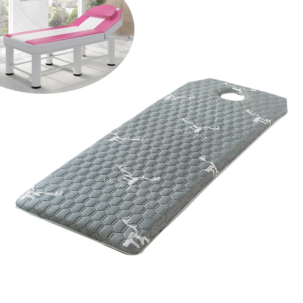 CRLED Non-Slip Memory Foam Mattress Topper for Massage Table,3/4/5/6cm Thick Spa Bed Massage Pad,Square/Round/Trapezoidal Head Lash Bed Cushion,with Elastic Bands&Breathe Hole,3cm/1.2in,T 75x190cm