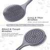 Manmihealth Silicone Back Scrubber (Thin Bristles) & Bath Glove & Face Brush Set(3PCS), Super-Exfoliating & Lathering Body Scrubber, Shower Brush, Face Scrubber Combination, with a Free Hook.(Gray) view 4