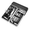 Manicure Set Black Stainless Steel Nail Clippers Cuticle Nipper Pedicure Care Tool Grooming Kit,16PCS view 1