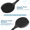 Manmihealth Silicone Back Scrubber (Thick Bristles) & Bath Glove & Face Brush Set(3PCS), Super-Exfoliating & Lathering Body Scrubber, Shower Brush, Face Scrubber Combination, with a Free Hook.(Black) view 4
