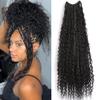 Crochet Boho Box Braids with Human Hair Curls Pre Looped Goddess Box Braids With Human Hair Curly Ends Crochet Hair for Black Women Natural Color 18inch 2 Packs 80 Strands view 1