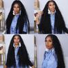 Crochet Boho Box Braids with Human Hair Curls Pre Looped Goddess Box Braids With Human Hair Curly Ends Crochet Hair for Black Women Natural Color 18inch 2 Packs 80 Strands view 2