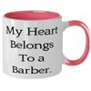 Barber Gifts For Men Women, My Heart Belongs To a Barber, Best Barber Two Tone 11oz Mug, Cup From Boss, Barber accessories, Barber tools, Barber gift set, Barber supplies, Gifts for barbers, Barber view 2