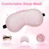 Cavoilu Sleep mask w/Cooling Gel Eye Mask, 2Packs Heated Eye Mask for Sleeping, Reusable Ice Silk Blackout Eye Cover Sleeping Mask for Travel, Home, Office, Yoga, Stocking Stuffers (Black+Pink) view 4