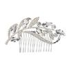 Beavorty Floral Rhinestone Hair Comb Clip for Brides Charming Leaf Design Hairpin Accessory for Weddings Engagements and Special Occasions Elegant Crystal Decor Wide view 1