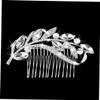 Beavorty Floral Rhinestone Hair Comb Clip for Brides Charming Leaf Design Hairpin Accessory for Weddings Engagements and Special Occasions Elegant Crystal Decor Wide view 3
